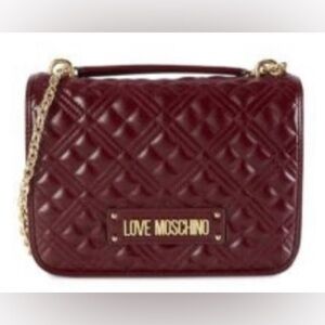 ‼️RARE‼️🎸LOVE MOSCHINO🎸🔥NWT🔥Borsa Quilted Chain Crossbody Bag in Purple